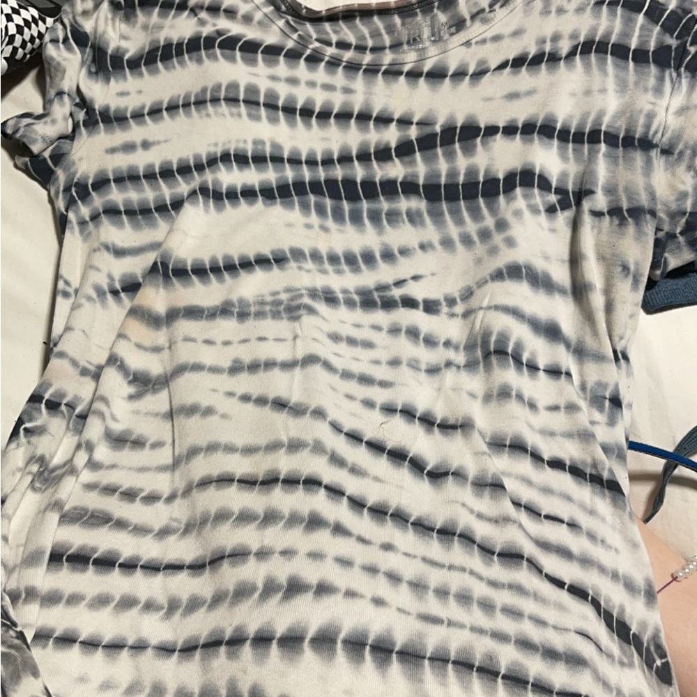 Time and Tru Women's Blue and Black  and white Blouse